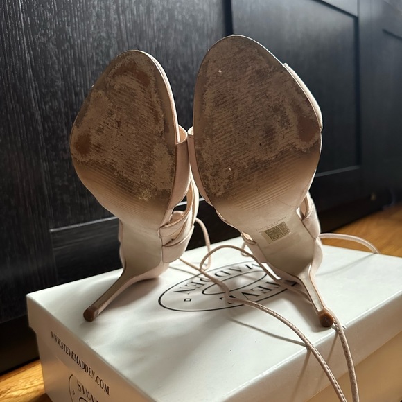 Steve Madden Sandalia Blush Nubuck Leather Lace-Up Heels - Picture 11 of 16